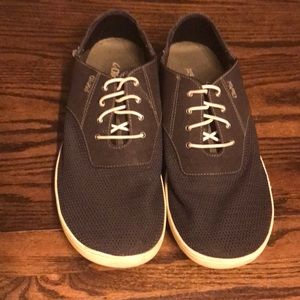 Men’s size 12, Olukau, Nohea Mohu Boat shoe in Navy.